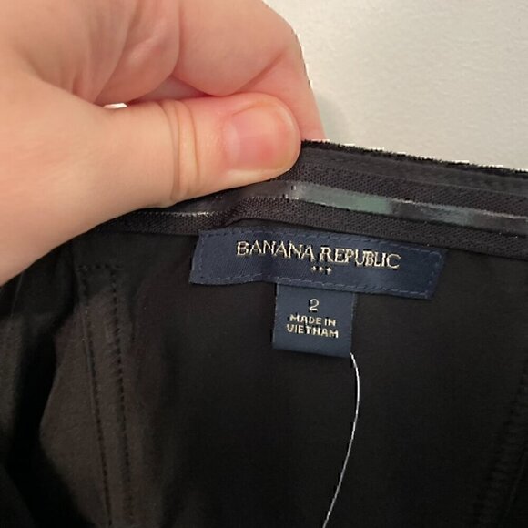 NEW NWT BANANA REPUBLIC Black Velvet Mixed Media Strapless Knee LBD Sheath Dress - Picture 5 of 12